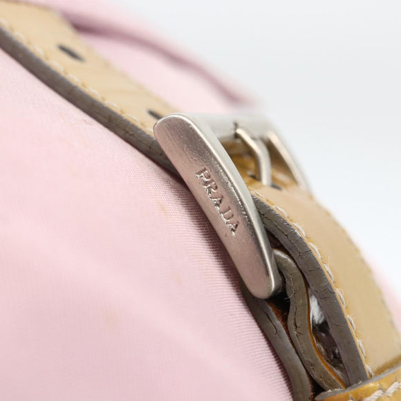 PRADA Shoulder Bag Nylon Pink Silver Auth LNZ394