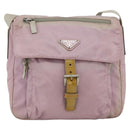 PRADA Shoulder Bag Nylon Pink Silver Auth LNZ394-13