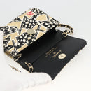 CHANEL Chain Mini Matelasse 12 Shoulder Bag Satin Beige Gold CC Auth LNZ395M-9
