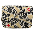 CHANEL Chain Mini Matelasse 12 Shoulder Bag Satin Beige Gold CC Auth LNZ395M-13
