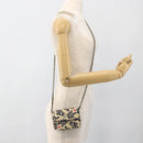 CHANEL Chain Mini Matelasse 12 Shoulder Bag Satin Beige Gold CC Auth LNZ395M-21