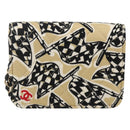 CHANEL Chain Mini Matelasse 12 Shoulder Bag Satin Beige Gold CC Auth LNZ395M-2