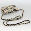 CHANEL Chain Mini Matelasse 12 Shoulder Bag Satin Beige Gold CC Auth LNZ395M-7