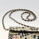 CHANEL Chain Mini Matelasse 12 Shoulder Bag Satin Beige Gold CC Auth LNZ395M-8