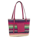 LOEWE Anagram Tote Bag Raffia Leather Pink Multicolor Auth LNZ404SAM-1
