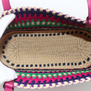 LOEWE Anagram Tote Bag Raffia Leather Pink Multicolor Auth LNZ404SAM-11