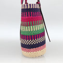 LOEWE Anagram Tote Bag Raffia Leather Pink Multicolor Auth LNZ404SAM-4