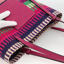 LOEWE Anagram Tote Bag Raffia Leather Pink Multicolor Auth LNZ404SAM-6