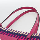 LOEWE Anagram Tote Bag Raffia Leather Pink Multicolor Auth LNZ404SAM-8