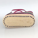 LOEWE Anagram Tote Bag Raffia Leather Pink Multicolor Auth LNZ404SAM-5