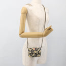CHANEL Chain Mini Matelasse 12 Shoulder Bag Satin Beige Gold CC Auth LNZ407M-22