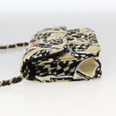 CHANEL Chain Mini Matelasse 12 Shoulder Bag Satin Beige Gold CC Auth LNZ407M-3