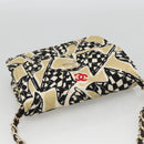 CHANEL Chain Mini Matelasse 12 Shoulder Bag Satin Beige Gold CC Auth LNZ407M-6