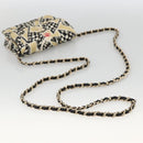 CHANEL Chain Mini Matelasse 12 Shoulder Bag Satin Beige Gold CC Auth LNZ407M-7