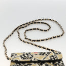 CHANEL Chain Mini Matelasse 12 Shoulder Bag Satin Beige Gold CC Auth LNZ407M-8
