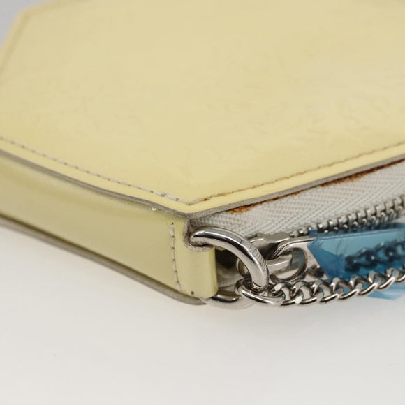 LOUIS VUITTON Vernis Porte Monnaie Flocon Coin Purse Perle M58216 Auth LNZ408V