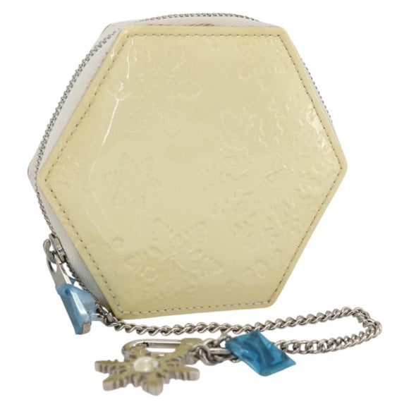LOUIS VUITTON Vernis Porte Monnaie Flocon Coin Purse Perle M58216 Auth LNZ408V