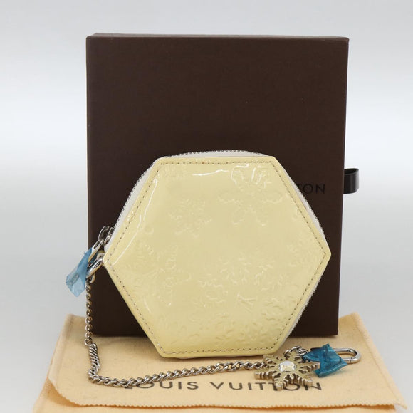 LOUIS VUITTON Vernis Porte Monnaie Flocon Coin Purse Perle M58216 Auth LNZ408V