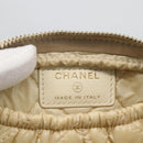 CHANEL Pouch Tweed Ivory Gold CC Auth LNZ410V-14