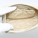 CHANEL Pouch Tweed Ivory Gold CC Auth LNZ410V-15