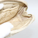 CHANEL Pouch Tweed Ivory Gold CC Auth LNZ410V-16