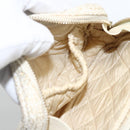 CHANEL Pouch Tweed Ivory Gold CC Auth LNZ410V-18