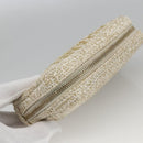 CHANEL Pouch Tweed Ivory Gold CC Auth LNZ410V-6