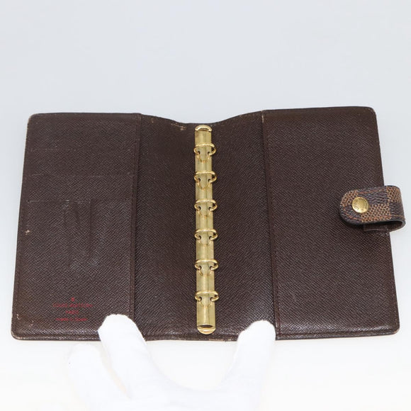 LOUIS VUITTON Damier Ebene Agenda PM Day Planner Cover R20700 LV Auth LNZ412