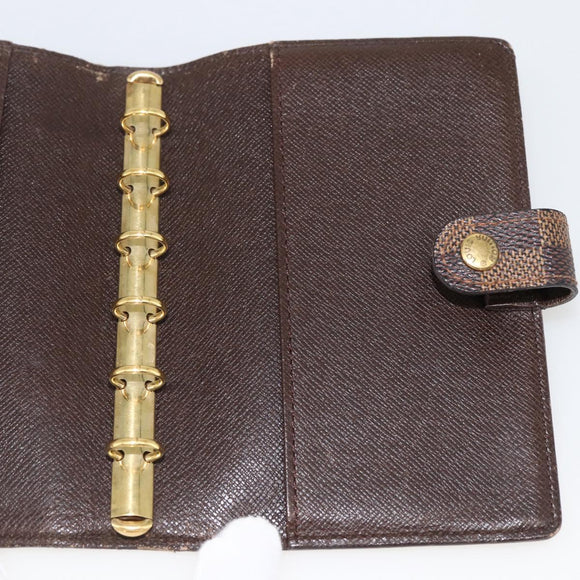 LOUIS VUITTON Damier Ebene Agenda PM Day Planner Cover R20700 LV Auth LNZ412