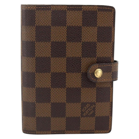 LOUIS VUITTON Damier Ebene Agenda PM Day Planner Cover R20700 LV Auth LNZ412