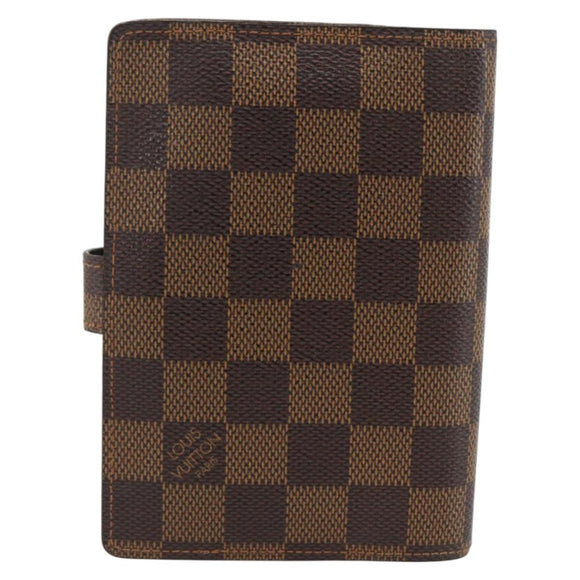 LOUIS VUITTON Damier Ebene Agenda PM Day Planner Cover R20700 LV Auth LNZ412