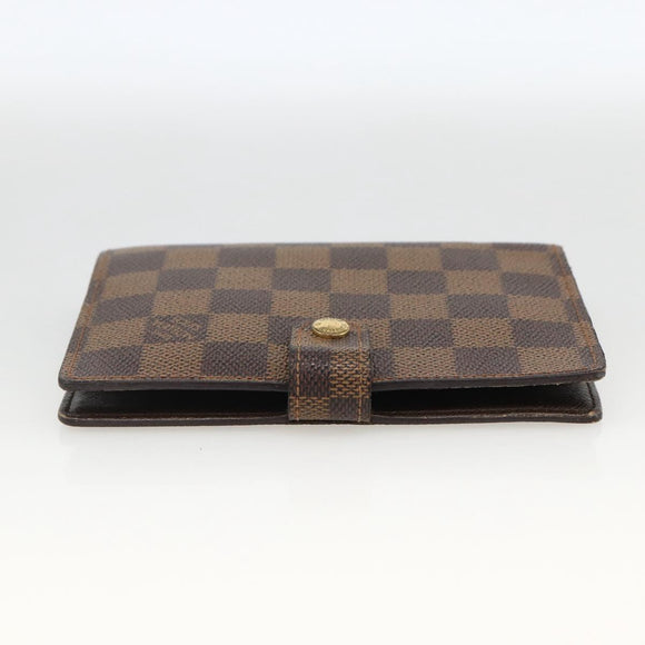 LOUIS VUITTON Damier Ebene Agenda PM Day Planner Cover R20700 LV Auth LNZ412