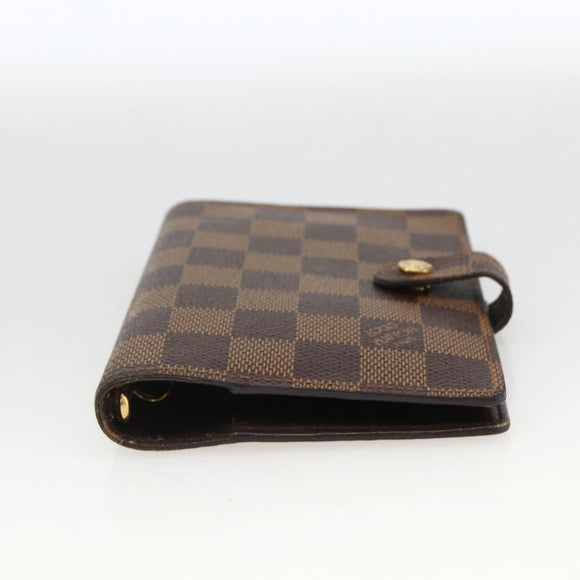 LOUIS VUITTON Damier Ebene Agenda PM Day Planner Cover R20700 LV Auth LNZ412