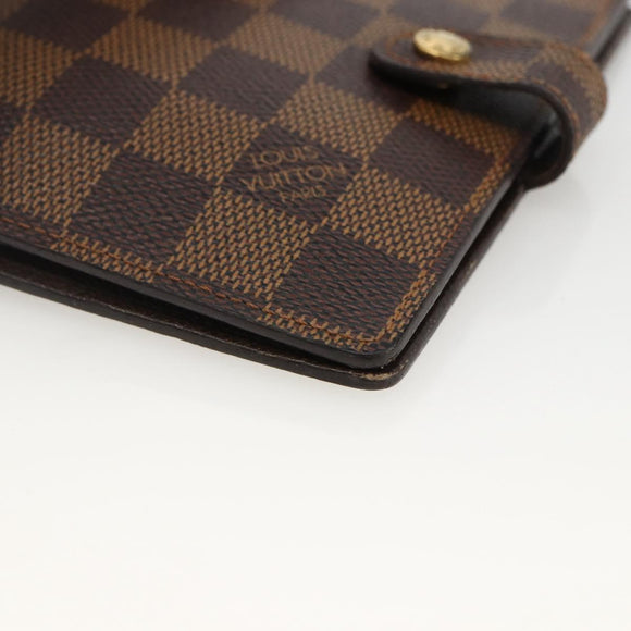 LOUIS VUITTON Damier Ebene Agenda PM Day Planner Cover R20700 LV Auth LNZ412