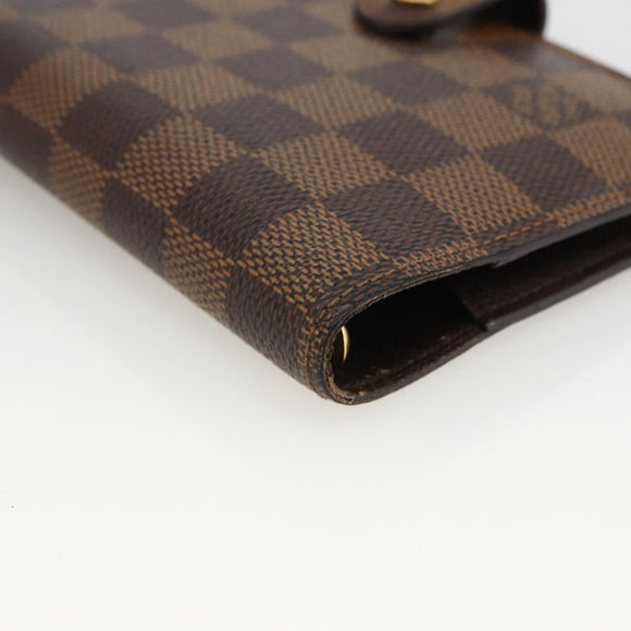 LOUIS VUITTON Damier Ebene Agenda PM Day Planner Cover R20700 LV Auth LNZ412