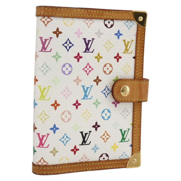 LOUIS VUITTON Multicolor Agenda PM Day Planner Cover White R21074 Auth LNZ414V