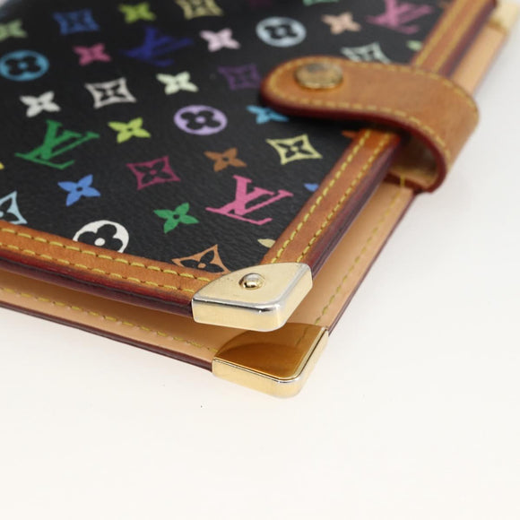 LOUIS VUITTON Multicolor Agenda PM Day Planner Cover Black R20895 Auth LNZ415V