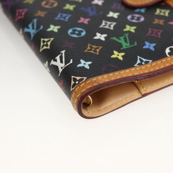 LOUIS VUITTON Multicolor Agenda PM Day Planner Cover Black R20895 Auth LNZ415V