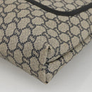 GUCCI GG Plus Supreme Sherry Line Tote Bag PVC Navy Gold Auth LNZ421-9