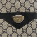 GUCCI GG Plus Supreme Sherry Line Tote Bag PVC Navy Gold Auth LNZ421-17