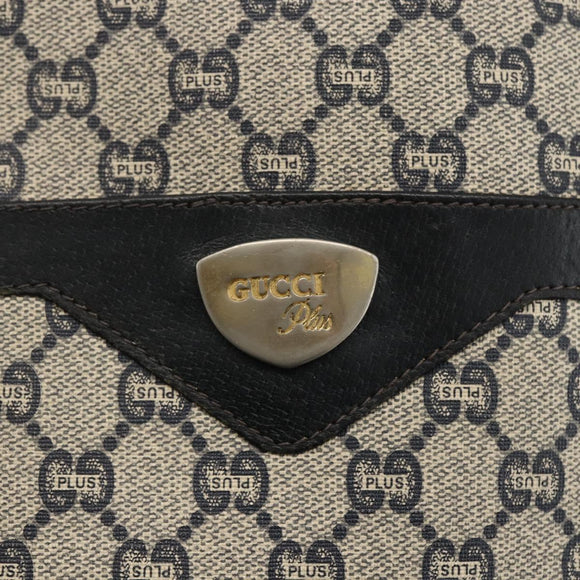 GUCCI GG Plus Supreme Sherry Line Tote Bag PVC Navy Gold Auth LNZ421