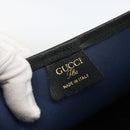 GUCCI GG Plus Supreme Sherry Line Tote Bag PVC Navy Gold Auth LNZ421-10