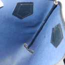 GUCCI GG Plus Supreme Sherry Line Tote Bag PVC Navy Gold Auth LNZ421-18