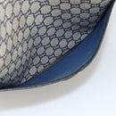 GUCCI GG Plus Supreme Sherry Line Tote Bag PVC Navy Gold Auth LNZ421-12