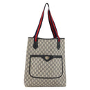 GUCCI GG Plus Supreme Sherry Line Tote Bag PVC Navy Gold Auth LNZ421-13