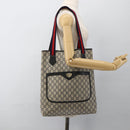 GUCCI GG Plus Supreme Sherry Line Tote Bag PVC Navy Gold Auth LNZ421-20