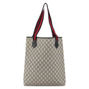 GUCCI GG Plus Supreme Sherry Line Tote Bag PVC Navy Gold Auth LNZ421-2
