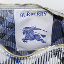 BURBERRY Nova Check Hand Bag Canvas Light Blue Gold Auth LNZ422SAM-19