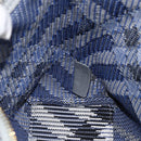 BURBERRY Nova Check Hand Bag Canvas Light Blue Gold Auth LNZ422SAM-21