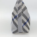 BURBERRY Nova Check Hand Bag Canvas Light Blue Gold Auth LNZ422SAM-4